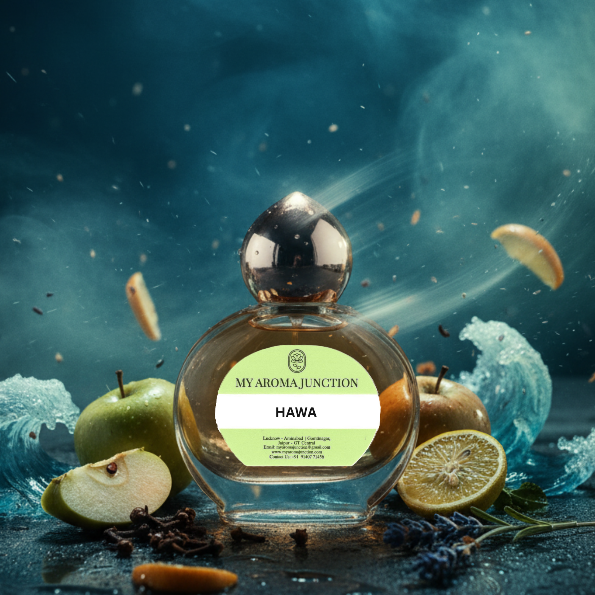 Hawa Attar 12ml – Fresh Aquatic Musk with Spicy Fruit and Citrus Notes for Men