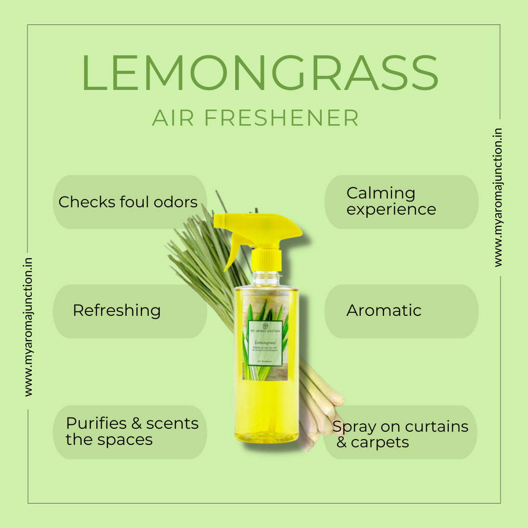 MY AROMA JUNCTION’s Lemongrass Air Freshener – An energizing fragrance for a revitalized space.