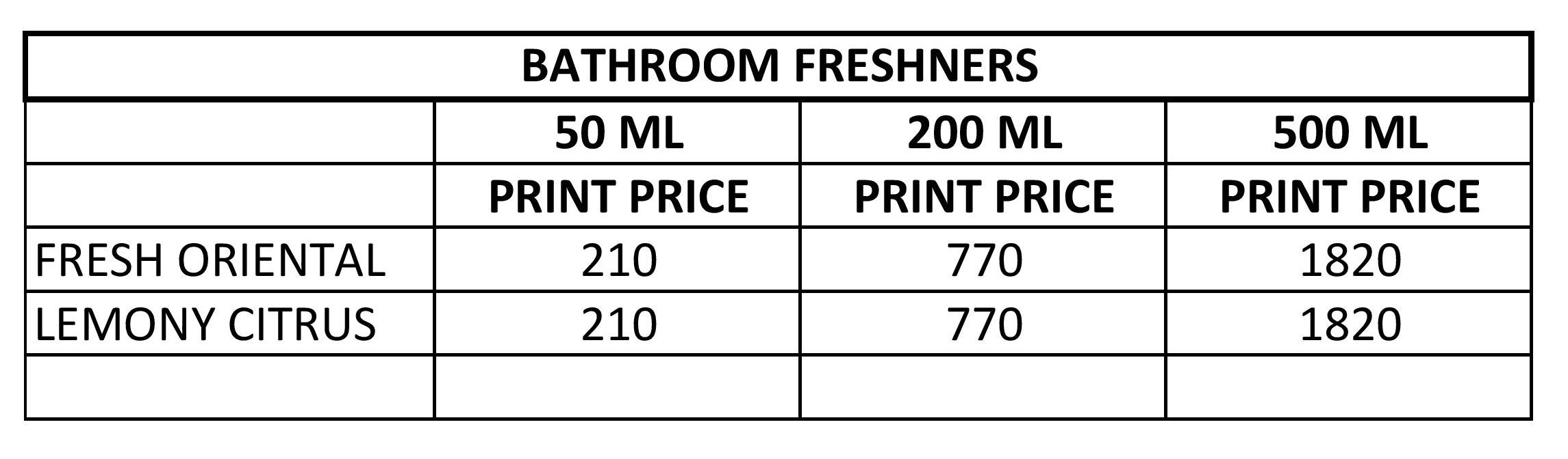 .Price List-Bathroom Fresheners – My Aroma Junction