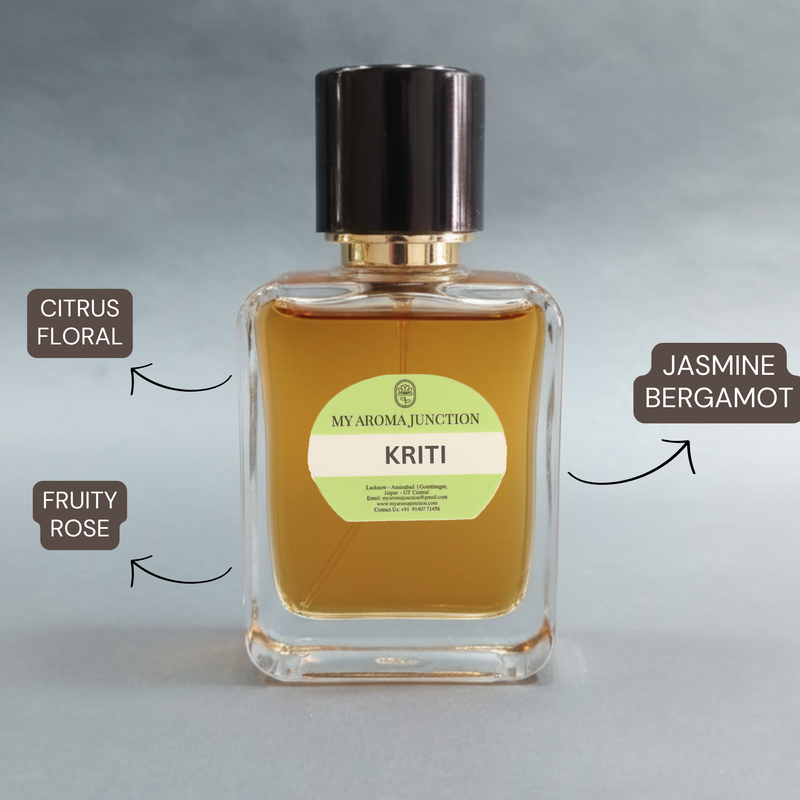 Kriti Perfume – 50ML Unisex | Long-Lasting Citrus, Rose & Jasmine Scent