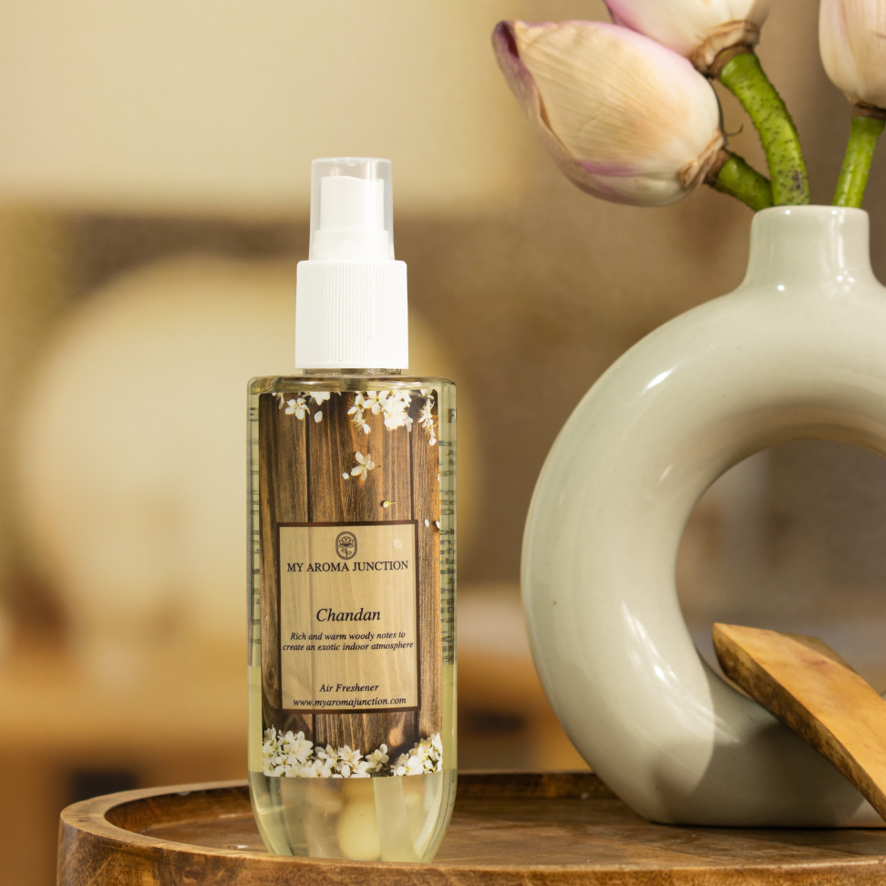 MY AROMA JUNCTION’s Chandan Air Freshener – A natural, soothing sandalwood scent for home and office from one of the best perfume brand in India