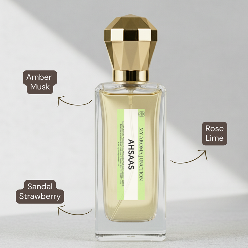 Ahsaas Perfume – A Sensual & Warm Amber Musk Fragrance for Men & Women | MY AROMA JUNCTION