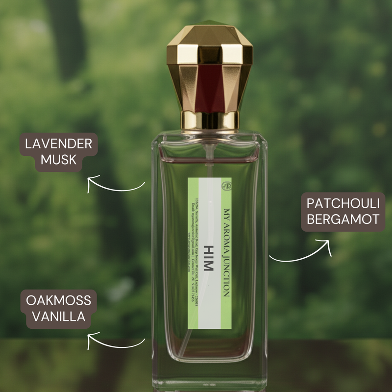 Him Perfume – A Bold & Earthy Musk & Patchouli Scent for Men | MY AROMA JUNCTION