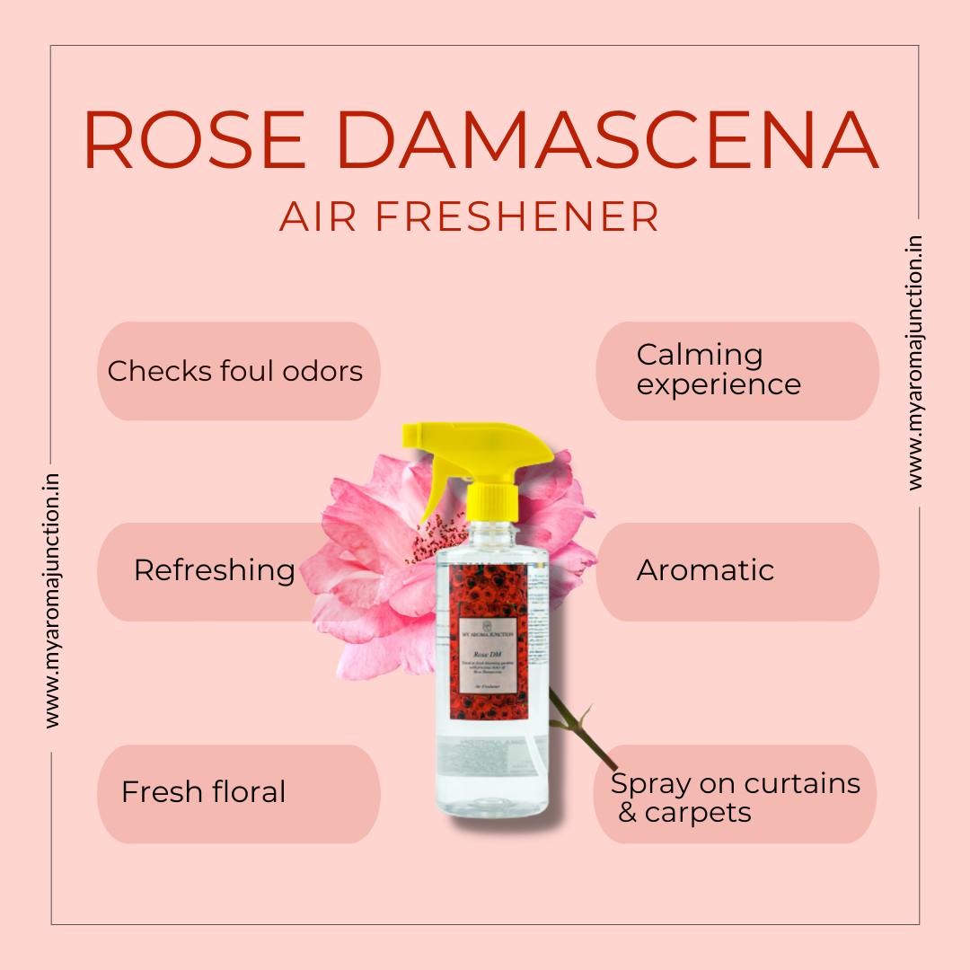 Rose Damascena premium long-lasting room spray from best perfume brand in India