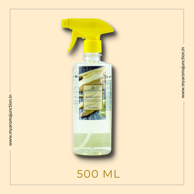 Long-lasting Sandalwood room Freshener – A premium fragrance for relaxation and sophistication from My Aroma Junction best perfume brand in India 